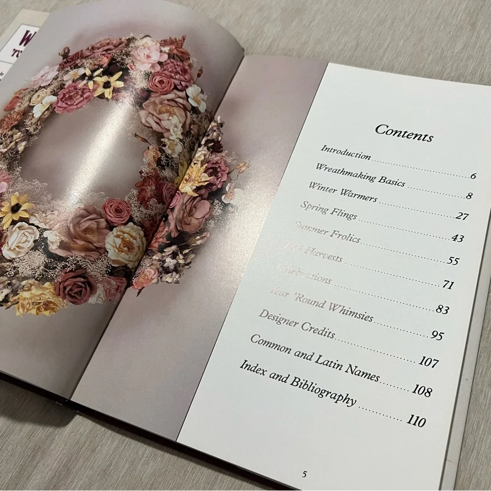 Wreaths ’Round the Year Book 1990 DIY Floral Crafts Cusick Pulleyen HC Vintage